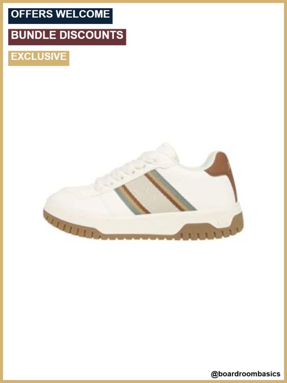 Lace Up Sneaker with Diagonal Corporate Logo